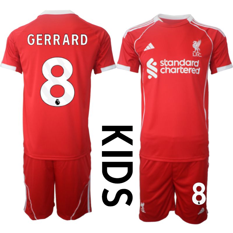 Youth 2025-2026 Season Club Liverpool home red 8 Soccer Jersey